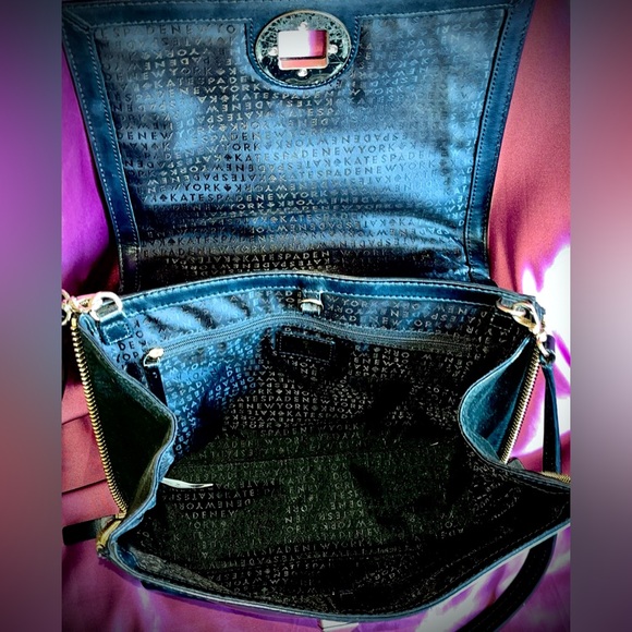 Kate Spade Black Crossbody Bag with Blue Scarf Accent - Picture 6 of 15